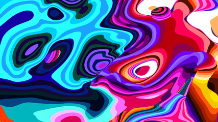 Colorful Abstract Fluid Art with Vibrant Swirls and Patterns