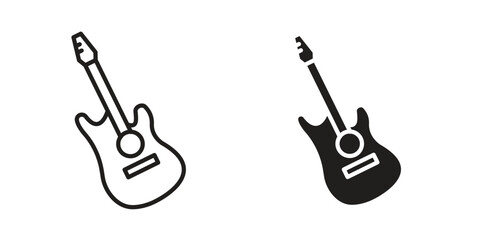 Naklejka premium Guitar icon. Linear icon collection. Editable stroke. Vector illustrations