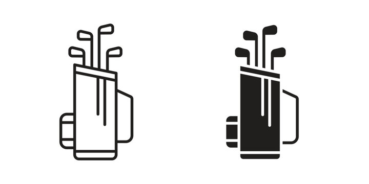 Golf bag icon. Linear icon collection. Editable stroke. Vector illustrations