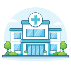 Illustration of a modern hospital building