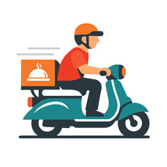 Food Delivery Rider on Scooter