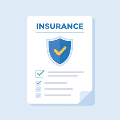 Insurance Document with Shield and Checklist