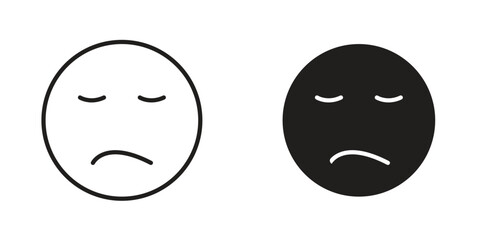 Sad icon. Linear icon collection. Editable stroke. Vector illustrations
