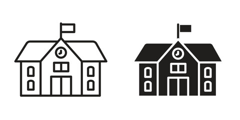 school icon. Linear icon collection. Editable stroke. Vector illustrations