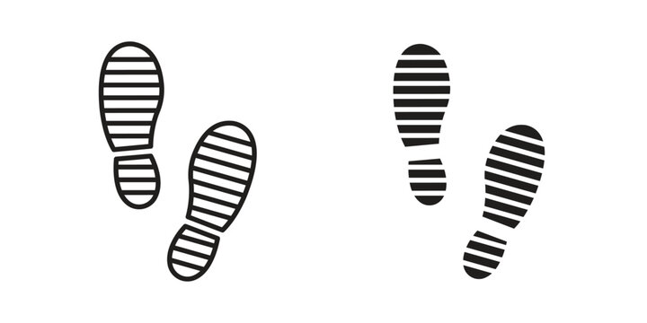 Shoe print icon. Linear icon collection. Editable stroke. Vector illustrations
