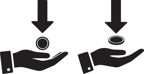 Hand receiving coin for payment