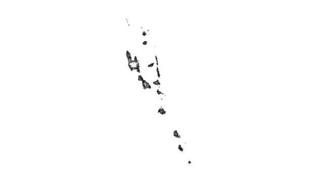 Sketch Vanuatu outline map animation - smooth progressive reveal