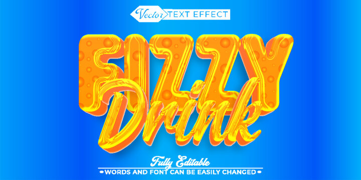  Fizzy Drink Soda Bubble Refreshing Vector Fully Editable Smart Object Text Effect