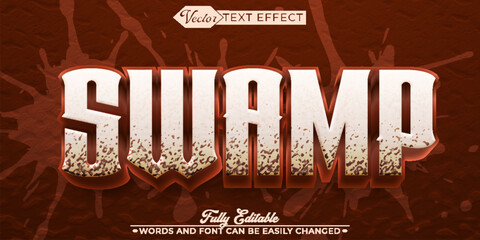 Naklejka premium Swamp Wetland Marsh Nature Creepy Vector Fully Editable Smart Object Text Effect
