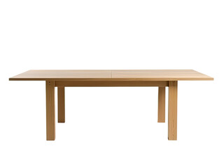 Fototapeta premium A simple wooden table with clean lines and minimalistic design, placed on a pure white background