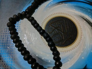 close up of a necklace