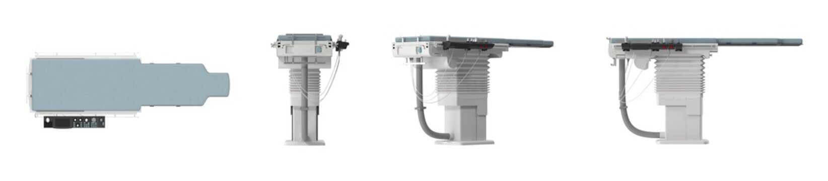 Modern radiolucent operating table for surgical procedures and imaging