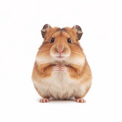 Small hamster isolated on a white background.