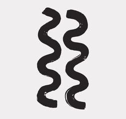 Cartoon vector illustration of abstract wavy lines, symbolizing flow, movement, and creative rhythm