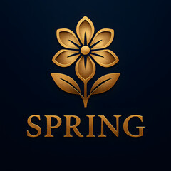 Obraz premium Golden flower spring logo