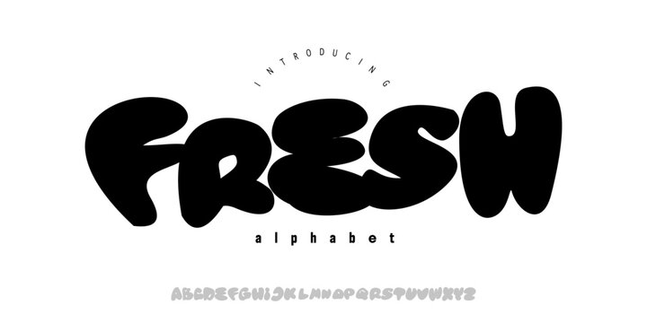 Fresh Font is a Bold bubble display font with soft rounded shapes, playful style, and chunky letters perfect for fun branding and posters.
