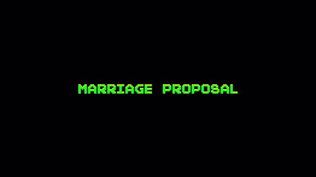 8 Bit Retro Style Text Animation, Marriage Proposal Word Reveal 4k video animation seamless loop