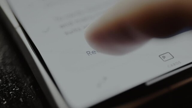 Person taps the option Request within the banking app interface