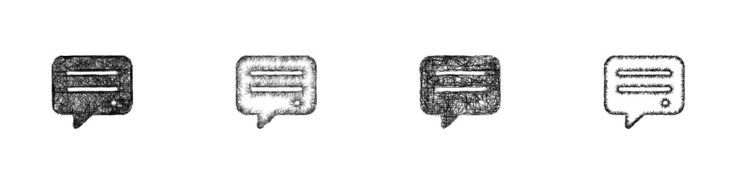 Sketch comment icon design set