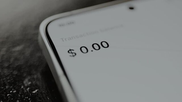 Transaction amount of 0.00 US dollars from a digital payment interface on a smartphone screen