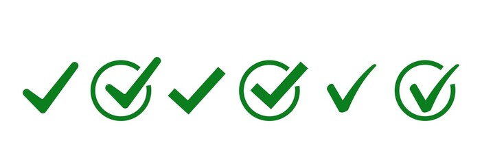 Check mark icon set, yes, tick mark sign, approved, correct, tested, verified, like, check mark icon vector, vote, choice © NadeAnamta