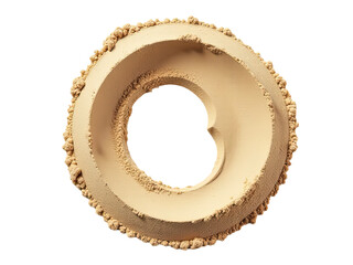 A close-up shot of a delicious-looking doughnut on a white background