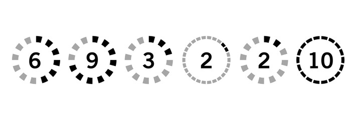 Naklejka premium vector illustration of clock, stopwatch, timer, electronic numbers, seconds, mints, hours digital clock 