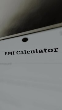 EMI Calculator financial tool on a digital screen