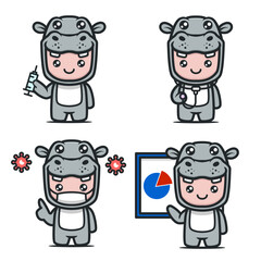 Cute kids wearing cute hippo costumes.