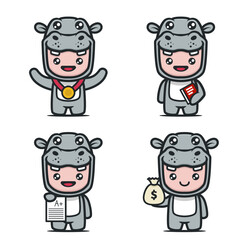 Cute kids wearing cute hippo costumes.