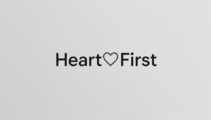 Fototapeta premium Heart First wordmark logo symbol