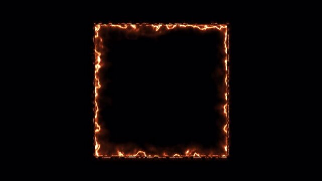 Neon Square Fire Burning Glowing Effect Animation