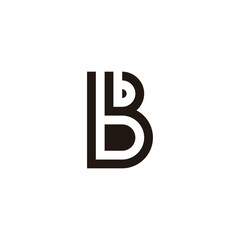 Letter b in B, outline geometric symbol simple logo vector © Amrah