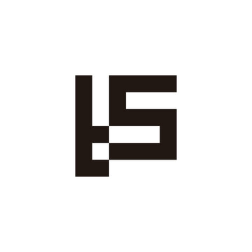 Letter ts square, unique geometric symbol simple logo vector