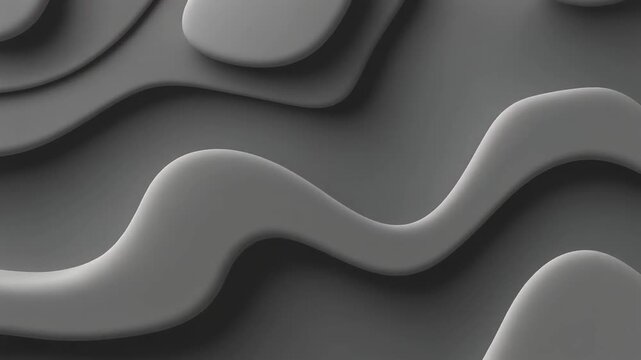 Observing a flowing wavy surface with rolling hills and gradient tones in a monochrome digital rendering from a centered viewpoint