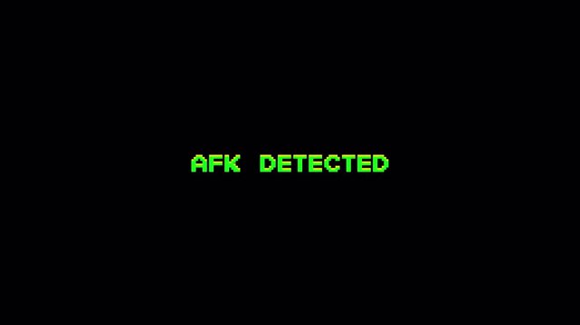 8 Bit Pixel Text AFK DETECTED Warning Screen Animation Overlay 4k video animation seamless loop