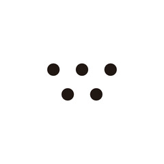 Letter W five dots geometric symbol simple logo vector