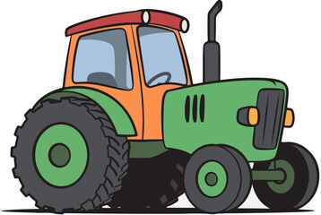 Flat Design Tractor