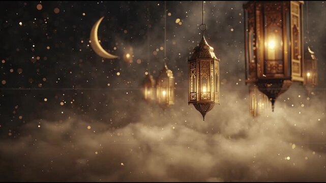 magic lamp in the night sky islamic