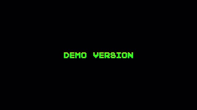 8 Bit Text "DEMO VERSION" Glitch Animation Green Pixel Retro Overlay 4k video animation seamless loop