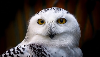 Fototapeta premium snowy owl bubo scandiacus close up
