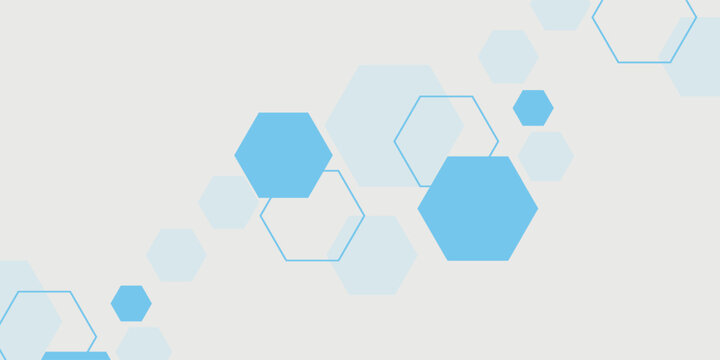 Abstract modern blue gradient hexagon banner. Simple wallpaper background
