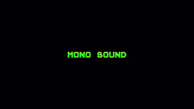 Retro 8 Bit Pixelated Text Animation Title Card Displaying "MONO SOUND" on Black Background 4k video animation seamless loop