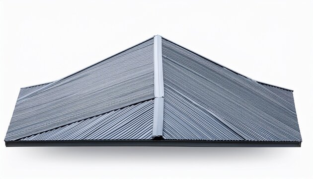 standing seam metal roof isolated on white background