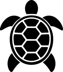 Obraz premium Sea Turtle Top View Silhouette Vector Icon