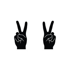 Fototapeta premium Set of 2 peace sign hand icons vector
