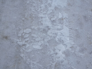 Snow and Ice Texture with Footprints - Winter Background