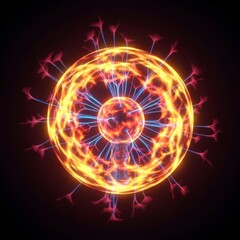 Fototapeta premium Abstract visualization of extreme thermal energy reaching critical fusion temperatures, dangerous, volatile, and scientifically critical, bright, warning, meltdown