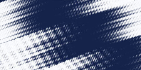 Obraz premium Dots halftone blue and dark blue color pattern gradient grunge texture background. Dots pop art sport style vector illustration. Vector grunge halftone abstract.Dots texture background.