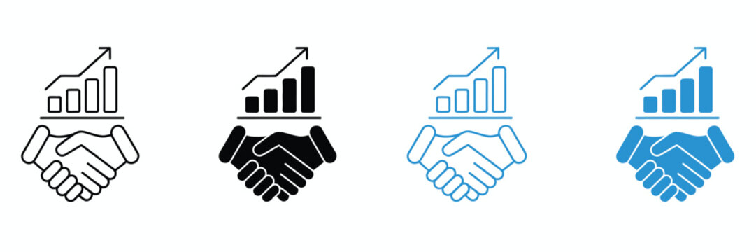 Multiple style stakeholder interest icon collection, business management and engagement symbols, project priority and decision-making icons